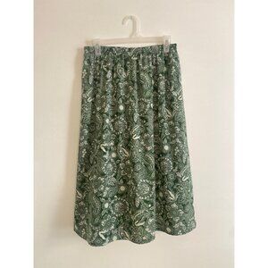 Green Paisley Midi Skirt